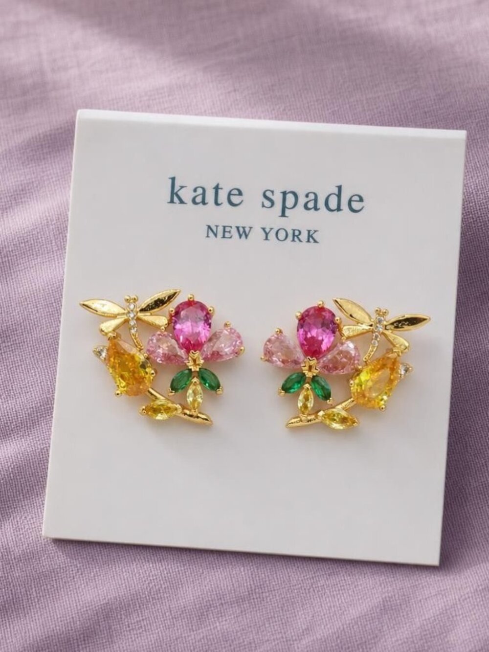 Kate Spade Greenhouse Gold Floral Cluster Stud Earrings
